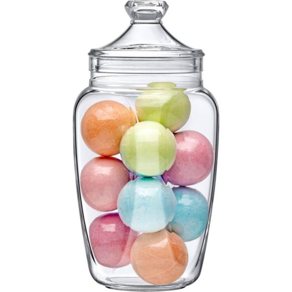 Acrylic Bathroom Canister (60 oz), Plastic Apothecary Jar for Vanity
